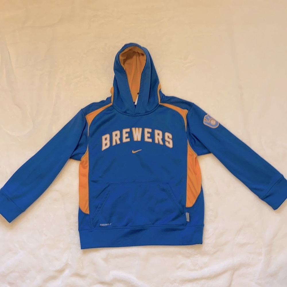 Boys Nike Brewers  Therma-Fit Hoodie-size 12/14